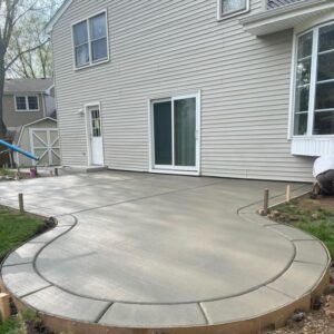 added onto existing concrete patio in back of house